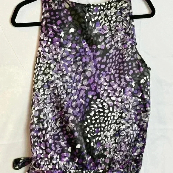NWT - Apt 9 Purple & Black Sleeveless Blouse w/ tie bow at waist line (Size PXL) - Picture 5 of 9
